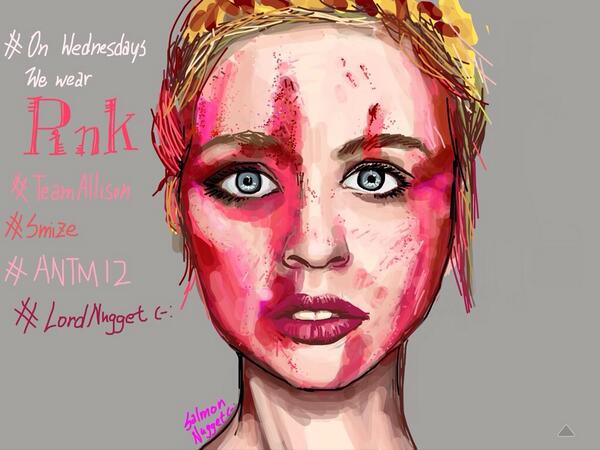 SalmonNugget's tweet image. My #DrawQuest drawing of @alliharvard #OnWednesdayWeWearPink #ANTM #SoFetch #DigitalPainting #iPadArt #NoseBleed