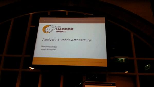 MehdiAbbes's tweet image. So eager to have my dose of #LambdaArchitecture . Gonna be served by @mhausenblas #hadoopsummit