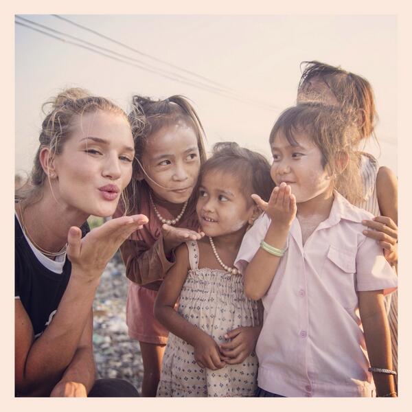 RosieHW's tweet photo. Such an incredible first day in Cambodia with @UNICEF_uk meeting gorgeous girls like these. #socceraid #unicef ✌️❤️ http://t.co/u6KF2i3A0Y