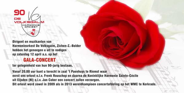 Volksgalm's tweet photo. 12 april 't Paenhuys Riemst - 90 jaar Volksgalm m.m.v. Ste-Cécile uit Eijsden http://t.co/1rTXPqK6ki