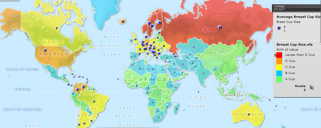 Beautiful Maps on X: World map of Average Breast Cup Size in the World by  Country  @getcutiedresses @TheBoobExpert   / X