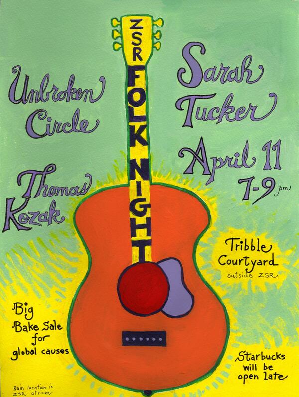 zsrlibrary's tweet photo. Folk Night @ ZSR on 4/11 in the ZSR Outdoor Reading Room! @vibrantcampus @CampusGrounds @wfucampuslife http://t.co/RVgQAe38EE