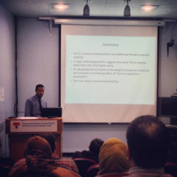 Tranexamic acid in trauma patients? #mcgillEM