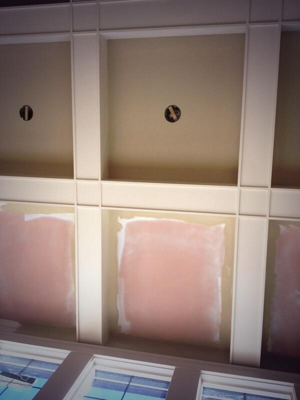 CalRes01's tweet photo. It's coffered ceilings this morning out at Monterra in #CochraneAB http://t.co/8KZxDU8jNI