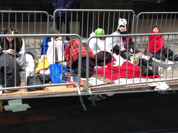 Rosie's tweet photo. Those who say gaga is over - people sleeping in the street to see her show http://t.co/RxbfqB0jNQ