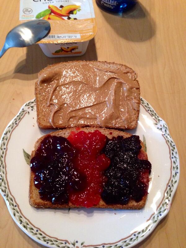 Getting crazy on national pbj day with blackberry, strawberry, and grape jelly #NationalPeanutButterAndJellyDay