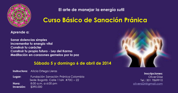 oliverd24's tweet photo. @YEdrei Curso Básico de Sanación Pránica, 5 y 6 de abril. #Bogota http://t.co/YdRtCYchvU