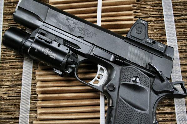Trijicon's tweet photo. One of the new things we'll have at the booth at NRA! Come see us in Indianapolis April 25–27. #nighthawk #rmr #1911 http://t.co/TTbF1FZHiO