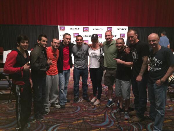 IzzyStyle's tweet photo. One Pumped team for @legacyfighting Friday in Abq! #teamwink #teamjackson #teamizzystyle @_HOLLYHOLM @mmacoachwink http://t.co/OcR2zuZuhl