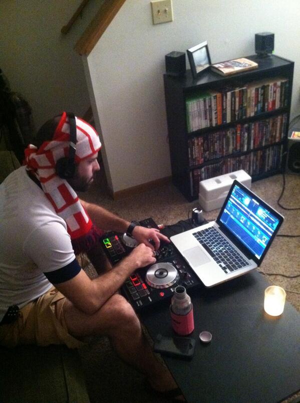 DanCowles's tweet photo. DJ Crewles droppin' beats. http://t.co/7aZ94wss6e