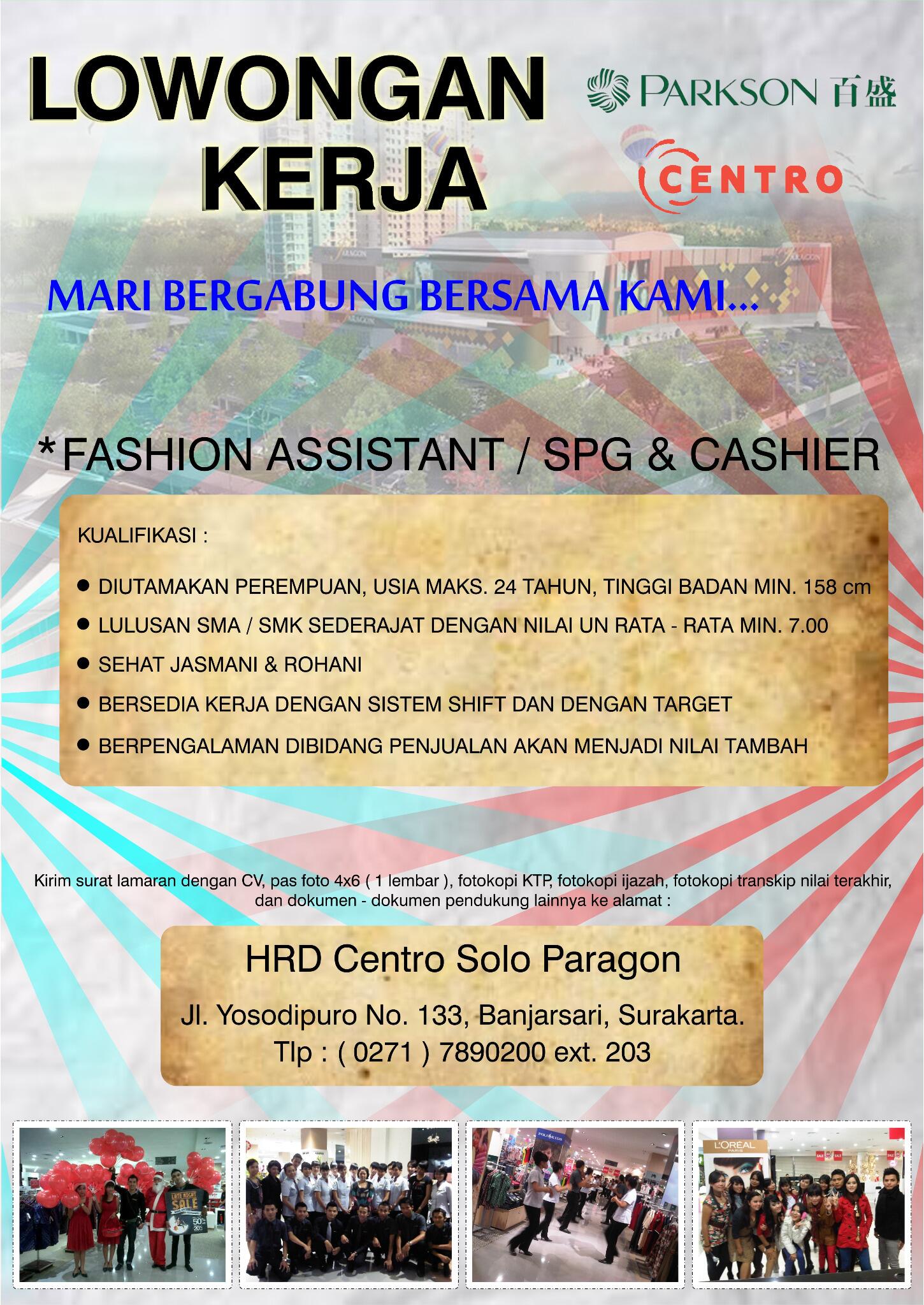 Solo Thok On Twitter Loker Spg Kasir Teknisi Centro Solo Paragon Mall Http T Co Cekv5kvbf9 Almaruun