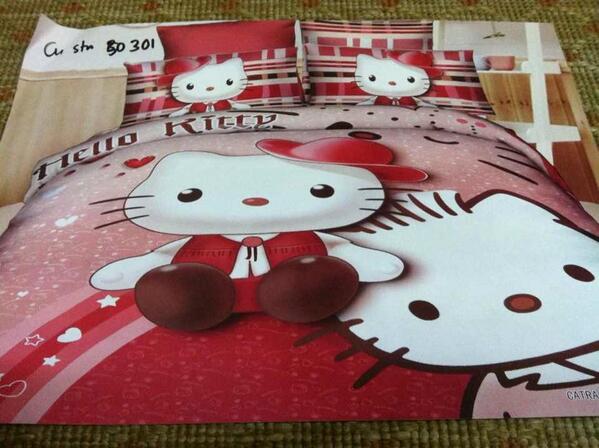 sepreitermurah's tweet photo. Code: KJ Hello Kitty Red. Harga uk 200x200 330. 180x200: 310k. 160x200: 300k,120x200: 240k, 100x200: 230k http://t.co/h16lpcLBDG