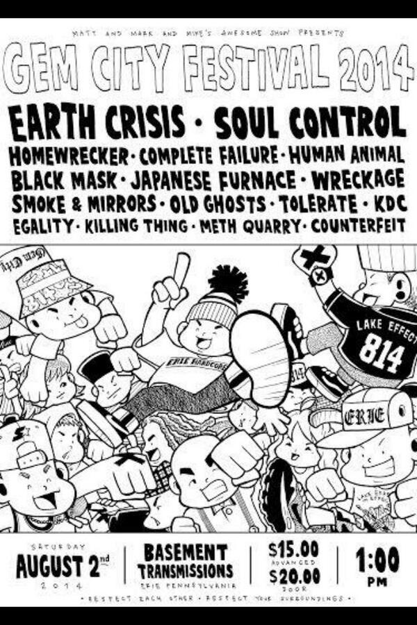 toleratehc's tweet image. Playing this cool show in PA w/ @earthcrisis, @SoulControlPVD, @Homewrecker_OH and a bunch more in August