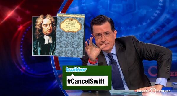 jlist's tweet photo. “Eat Irish babies?” #CancelSwift http://t.co/Nce3lIdpmu