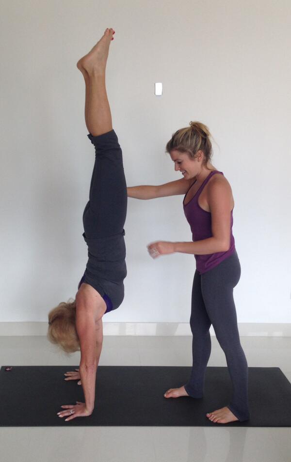 PureYogaSG's tweet photo. Marysia from Singapore shares which of her students inspires her the most...her mom! "Currently my mom is 64 yea... http://t.co/gyk6RAf1yT