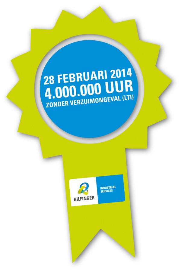 BilfingerISBNL's tweet image. Record Bilfinger Industrial Services Benelux: 4 miljoen uur gewerkt zonder verzuimongeval! bit.ly/1lDqBQ0