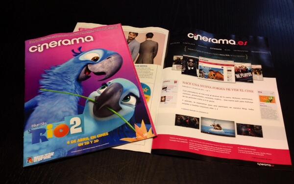 CineramaEs's tweet photo. Ya tenemos la nueva revista @CineramaEs del mes de Abril! Consíguela en los mejores Cines Gratis! #FelizJueves http://t.co/Lv7BEu1662