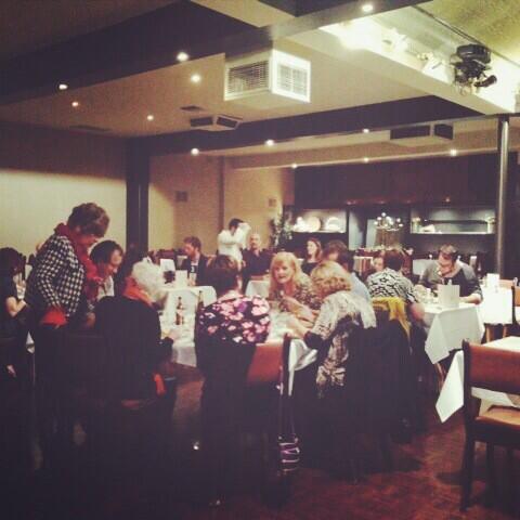 thefaultytowers's tweet photo. Sybil chats to guests at The Aegean, Fitzroy for @micomfestival #MICF #MICF2014 http://t.co/lPefTurBGP