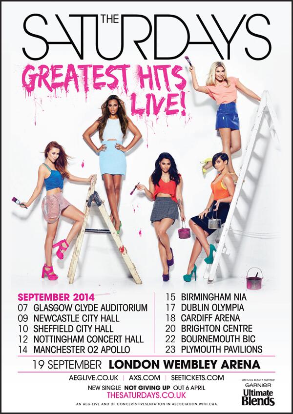 stereoboard's tweet photo. NEW! @TheSaturdays take their Greatest Hits Live across the UK this Sept! Tickets Wed 10am. http://t.co/owC0LYwNUp http://t.co/SbV3r2qbmR