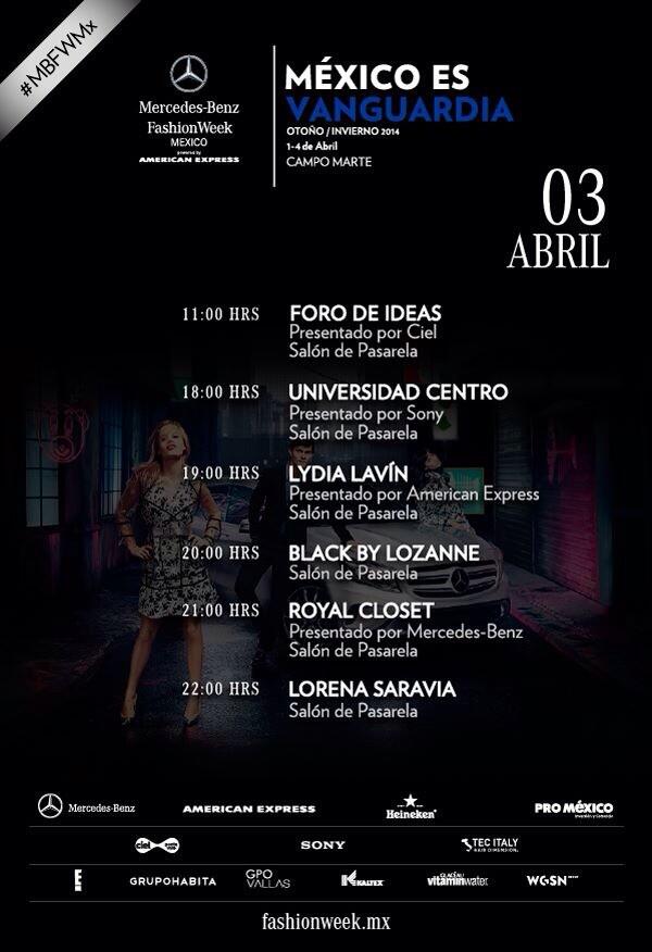 VivalaModamx's tweet image. Aquí el programa del tercer día de la Fashion Week! Ya listos para iniciar el foro de ideas! @fashionweekmx