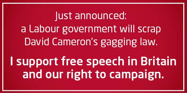 Oppose <a href="/David_Cameron/">David Cameron</a>'s gagging law? So do we. Stand with us: labour.tw/1mD6zme #wewillnotbegagged