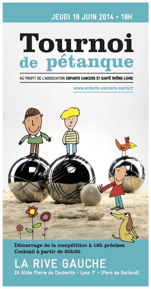 ECSRhoneLoire's tweet photo. Bientôt le grand tournoi de pétanque d'Enfants Cancers et Santé .RV le 19 JUIN 2014 , les inscriptions sont ouvertes http://t.co/Oc1sc50hVN