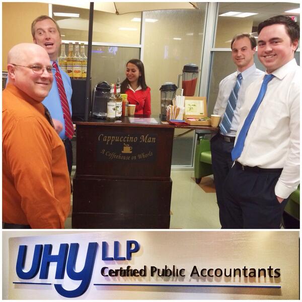 The Cappuccino Man and Latte Lady served the friendly folks at UHY Financial Advisor Company this morning ☕️