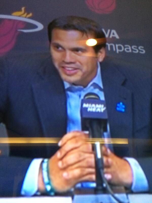 LaurensKids's tweet image. Shout out to #CoachSpo for repping his teal LK band this #SAAM at last nights @MiamiHEAT post game press conference!