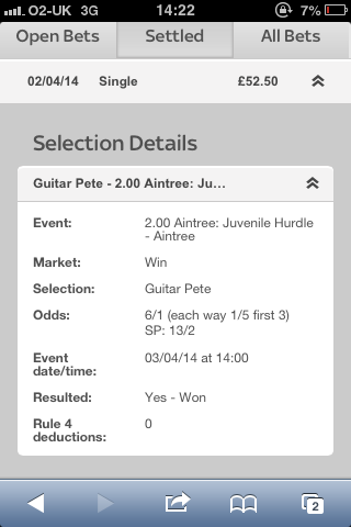 Nice start to Aintree today #GuitarPete