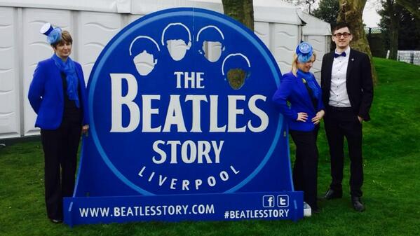 beatlesstory's tweet photo. Our team are at Aintree Racecourse for The @CrabbiesUK Grand National Festival. Make sure you get your photo taken! http://t.co/S91v8VNB5M