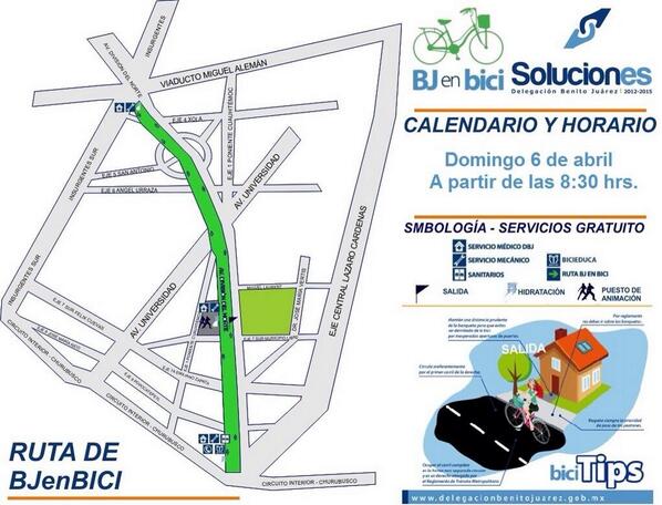 Les compartimos la ruta para el #BJenBici de este domingo co @yobicidf <a href="/Anferro_bici/">Anferro Bicicletas</a> @yobicidf @Bicibusdf <a href="/Bicitekas/">Bicitekas</a>