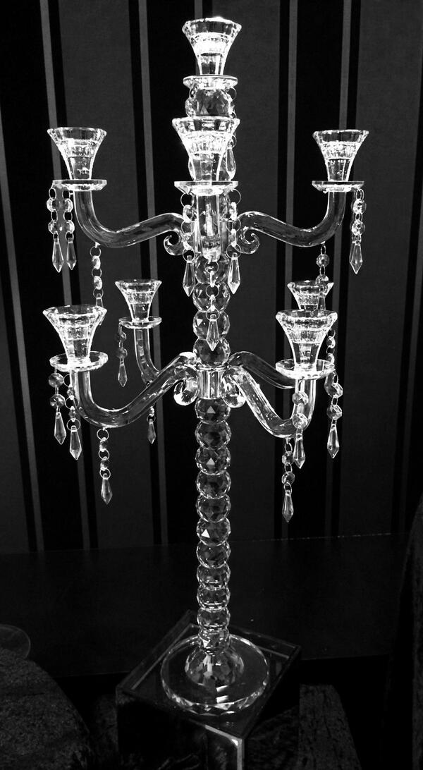 ExEvent's tweet image. How gorgeous are our new crystal candelabra centrepieces? Perfect for a vintage themed event!