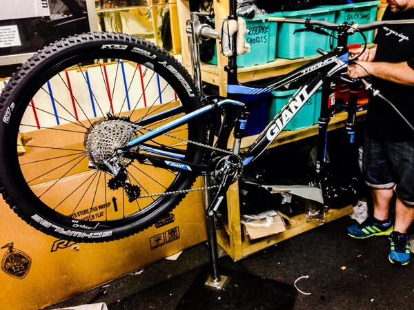 SwindonCycles's tweet photo. SC team member, Steven Mitchell's Trance Advanced 27.5 0 Team, arrives!! WOW!! 😳😜😁 http://t.co/OETzKhbO14