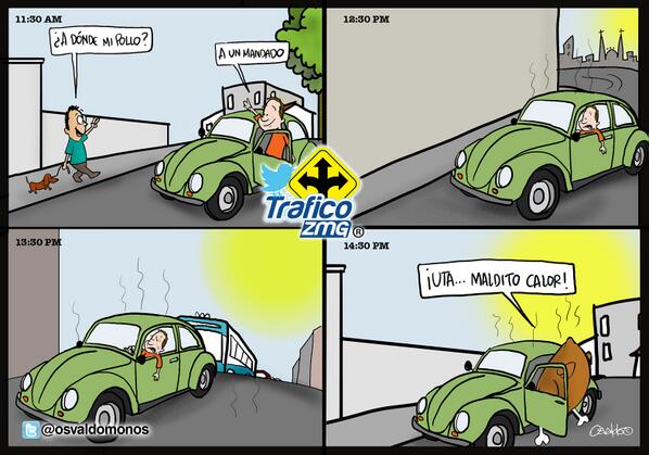 Baches_ZMG's tweet photo. “@Trafico_ZMG: ¿Calorcito?
Cartón de @osvaldomonos http://t.co/eyDGhiBLcu”