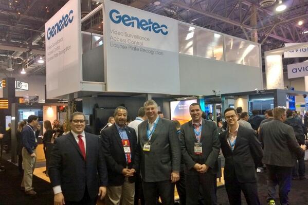 Microsoft_GS's tweet image. CSO @MikeHowardMSGS &amp;amp; @Brian_Tuskan visiting @genetec CEO Pierre Racz and team at #ISCW14 booth #23027