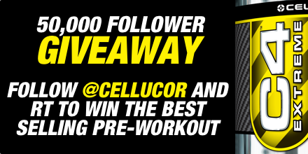 c4energy's tweet image. Thank you #CellucorNation! RT and FOLLOW us to help celebrate 50K followers, and enter to win 1 of 5 tubs of #C4!