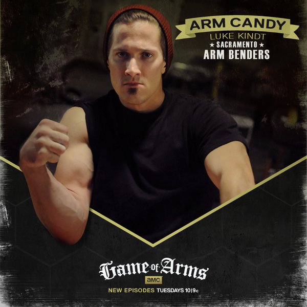 GameOfArmsAMC's tweet photo. 3 time national championship. That gets our vote for today's #ArmCandy: Luke Kindt of the @CA_ArmBenders! #GameOfArms http://t.co/MEQyg9ufSo