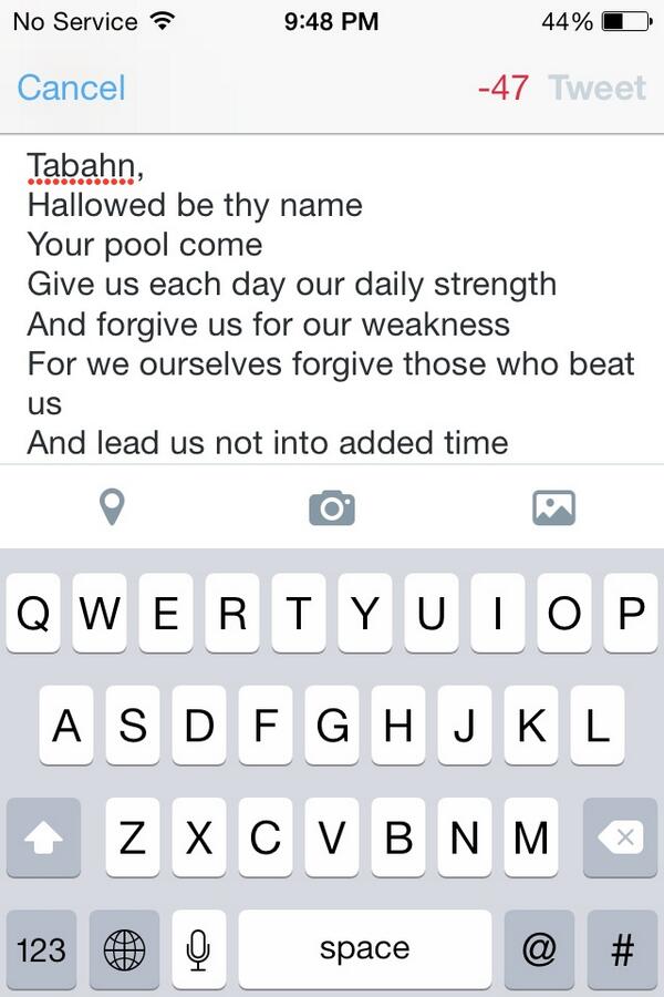 NirekSharma's tweet photo. #tabahn 1:1. Our Lord's Prayer. http://t.co/CaxPGEW4Kb