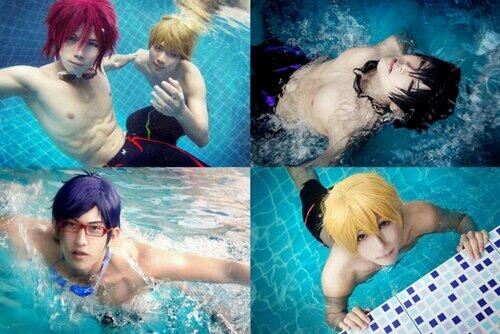 CosplayWorld_'s tweet image. Los chicos de Free! Aidiosmiooooo *^*