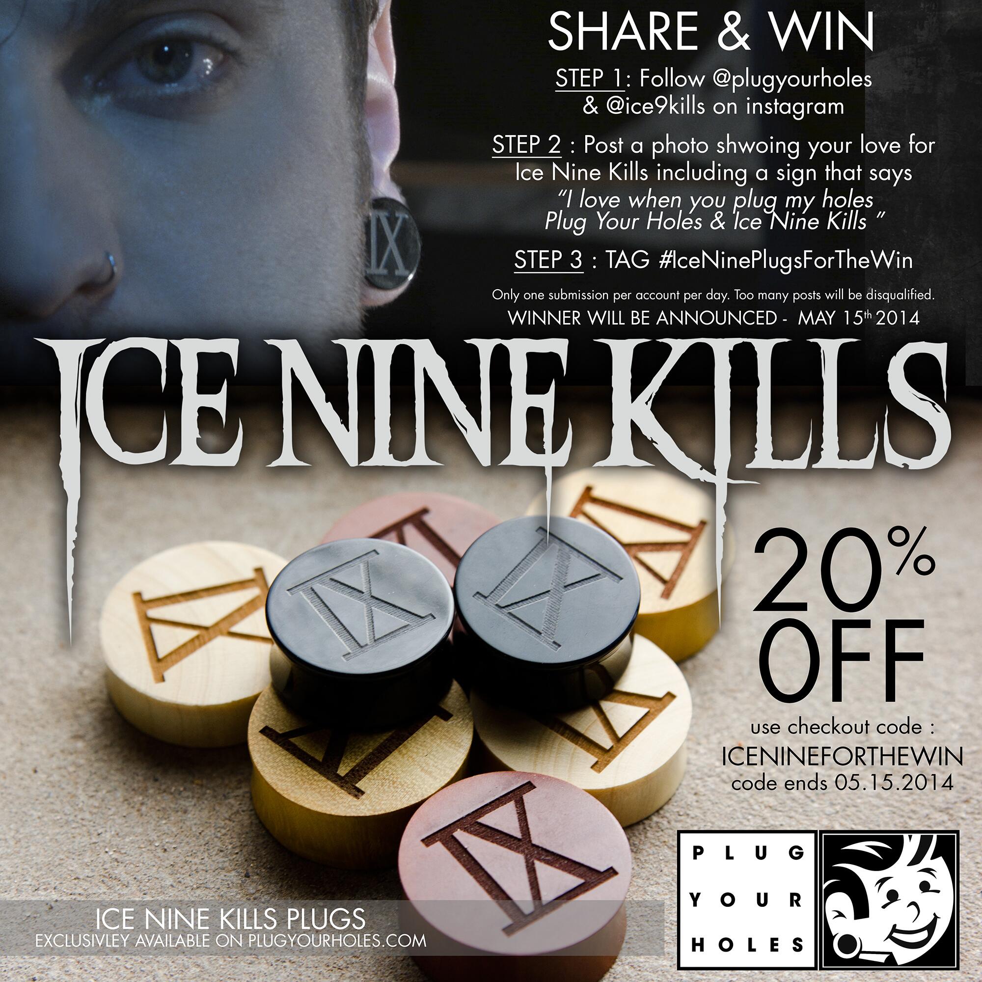 Spencer Charnas on X want some IX ICENINEKILLS plugs like mine Check out this Instagram contest plug your holes is doing http t a6zu7rA2kq X
