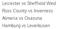 LordOfTips's tweet photo. ⚽⚽⚽⚽⚽⚽⚽⚽⚽⚽
Here's 4 games I think will have OVER 1.5 goals in! 
Odds = 3.00 (2/1)
⚽⚽⚽⚽⚽⚽⚽⚽⚽⚽ http://t.co/8aAdApN3QT