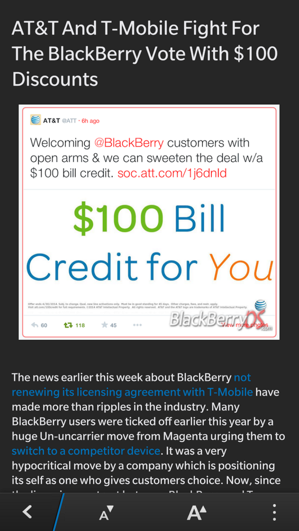 aspiration2many's tweet image. Utilizing one of my favorite applications in the BlackBerry OS! #ReaderMode