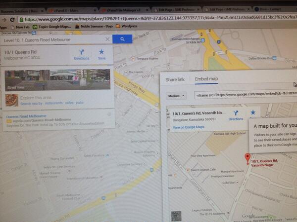 popsiclestudio's tweet photo. Hi @google @googlemaps why when I try to embed a map for an address in Melb, Aust embed code shows Bangalore, India? http://t.co/fygY51HuDh