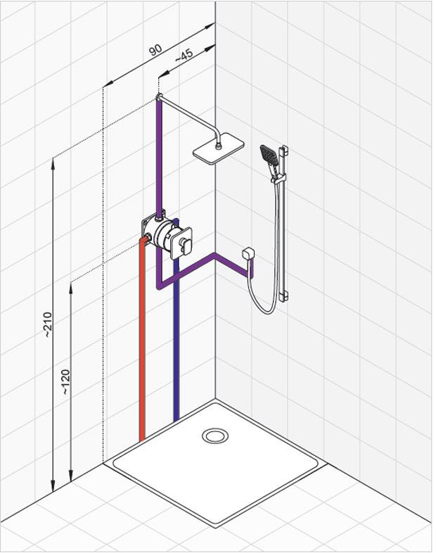 высота водорозеток в ванной комнате