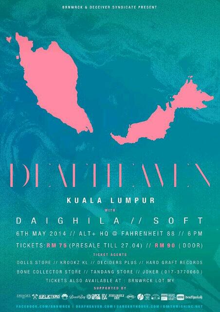 Deafheaven Live In Kuala Lumpur final flyer. We are one of the supporting label for this gig! Thank you <a href="/brnwrck/">BRNWRCK</a>!