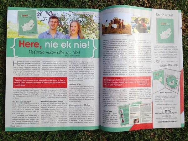JaCProductionsc's tweet image. Thrilled to be featured in @JOYMagazineUSA for the HartVan DVD-series available at info@innovationsfilms.co.za