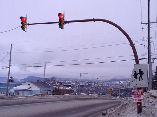 Caution is advised on O'Connell Drive near Crestview Avenue; the traffic lights have been blinking red for a few days