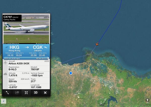 ErichHirawan's tweet photo. CX797 from Hong Kong to Jakarta 
http://t.co/tnw9AcBF93 http://t.co/v9kxsYcEjq