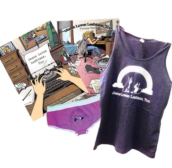 Maggie_SB's tweet photo. Swing by table B27 at @MoCCAFestNYC and support Jesus Loves Lesbians, Too @JLLTMaria  we have books, tanks &amp; undies http://t.co/wGgATSwPGH