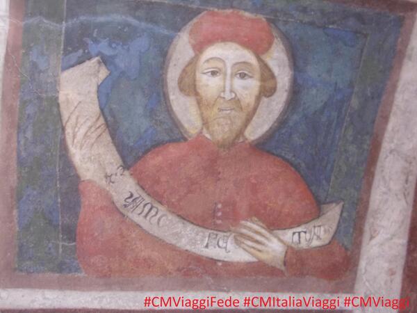 CMViaggiFede's tweet photo. Santo con cappello e pergamena - Chiesa dei Ss. Gervasio e Protasio a Bormio @CMItaliaViaggi @CMViaggi @CalogeroMira http://t.co/XJI7mKdqHu